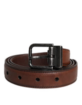 Dolce & Gabbana Brown Leather Metal Buckle Classic Belt